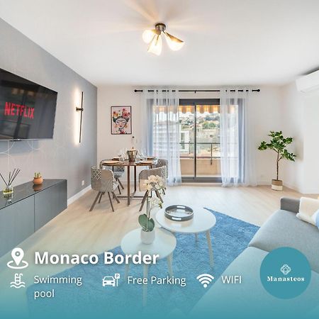 Appartement 5mn Monaco - Vue mer - Parking - Piscine - BB à Beausoleil Extérieur photo